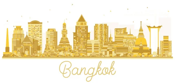 Bangkok City skyline gouden silhouet. — Stockvector