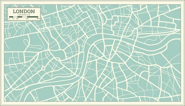 Mappa di Londra in stile retrò . — Vettoriale Stock