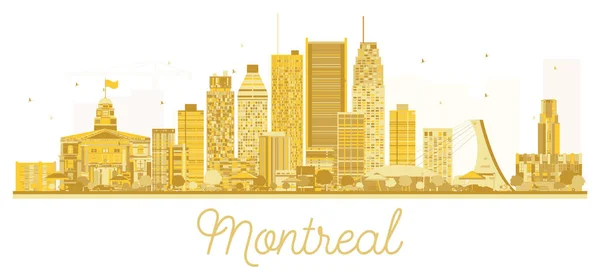 モントリオール (Montreal) 黄金のスカイライン シルエット. — ストックベクタ