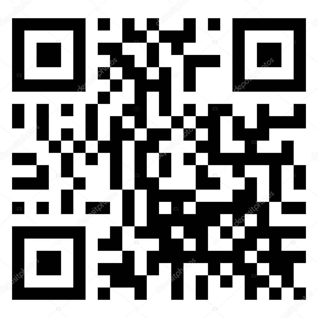QR Code Scan Isolated on White Background.