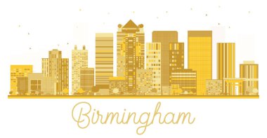 Birmingham City skyline altın siluet.