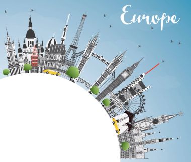Kopya alanı ile Avrupa'nın ünlü simge.