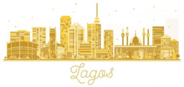 Lagos City skyline golden silhouette. clipart