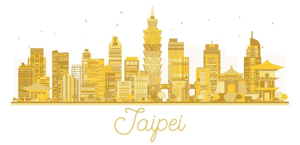 Taipei City skyline silueta dorada . — Vector de stock