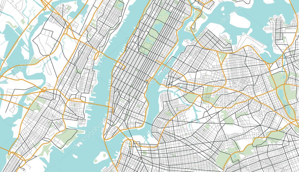 New York City Map Illustration.