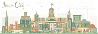 Iowa City Skyline renk binalar.