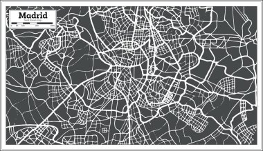 Madrid İspanya harita Retro tarzı.