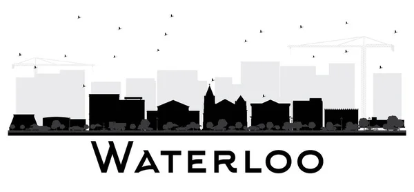 Waterloo Iowa City skyline zwart-wit silhouet. — Stockvector