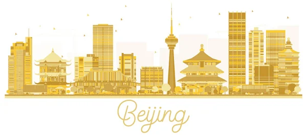 Beijing City silhouette dorée . — Image vectorielle