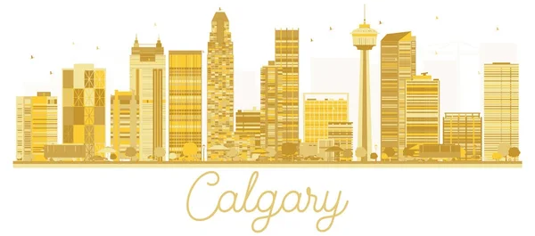 Calgary City skyline arany sziluett. — Stock Vector