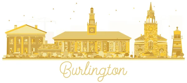 Goldene Silhouette der Stadt Burlington. — Stockvektor