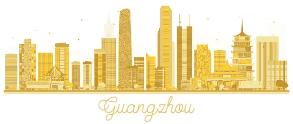 Silhouette dorée de la ville de Guangzhou . — Image vectorielle