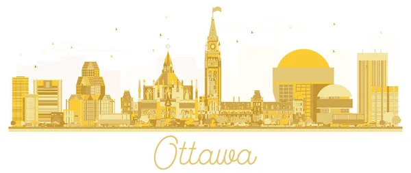 Ottawa City skyline golden silhouette. — Stock Vector