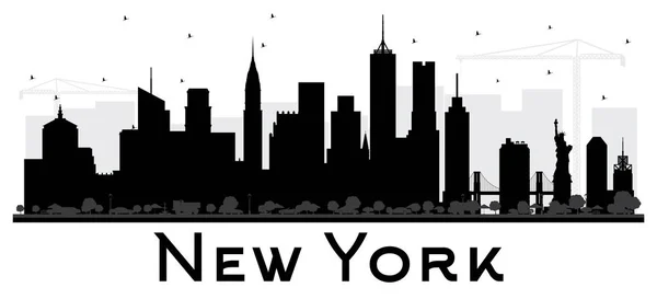 New York USA City silhouette noire et blanche . — Image vectorielle