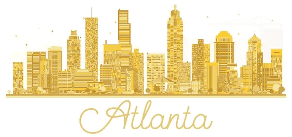 Atlanta USA City skyline silueta dorada . — Vector de stock