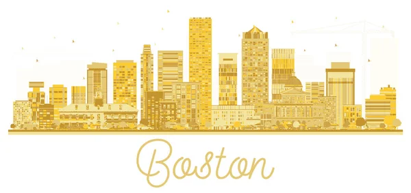 Boston USA City skyline silueta dorada . — Vector de stock