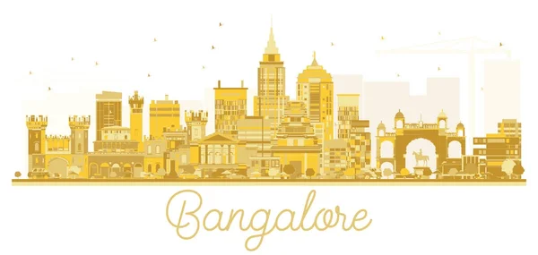 Bangalore City skyline golden silhouette. — Stock Vector