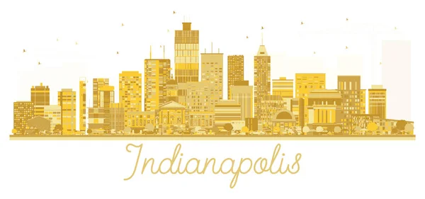 Indianapolis USA City silhouette dorée . — Image vectorielle