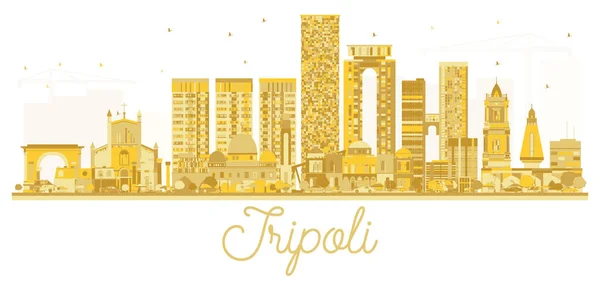 Trípoli Libia City skyline silueta dorada . — Vector de stock