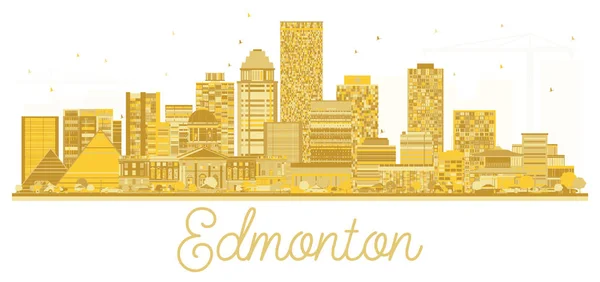 埃德蒙顿加拿大城市地平线金色剪影. — 图库矢量图片