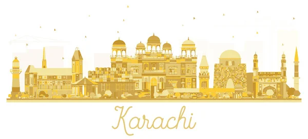 Karachi Ciudad de Pakistán skyline silueta dorada . — Vector de stock