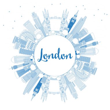 Anahat Londra İngiltere'de manzarası mavi binalar ve kopya girintili