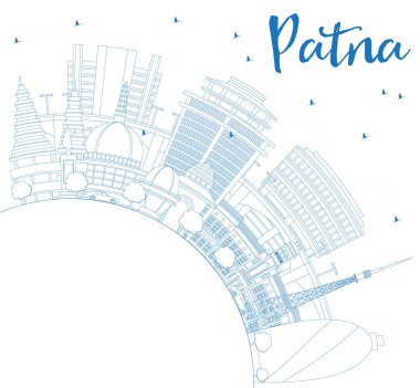 Anahat Patna manzarası ile mavi binalar ve kopya alanı.