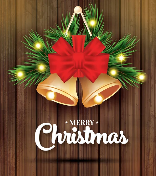 メリー クリスマスと幸せな新年グリーティング カード モミの木 B — ストックベクタ