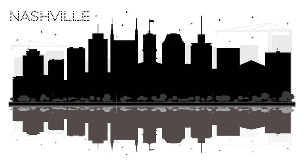 Nashville Tennessee Usa City skyline svartvit siluett. — Stock vektor