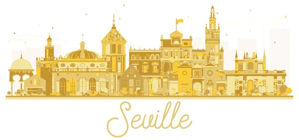 Sevilla Spanien City skyline gyllene siluett. — Stock vektor