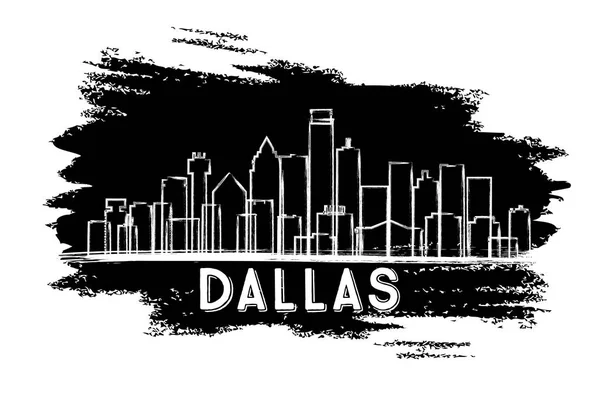 Silueta del Skyline de ciudad de Dallas Texas Usa. — Vector de stock