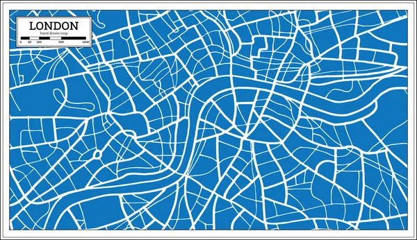 Londres Angleterre Carte dans un style rétro . — Image vectorielle