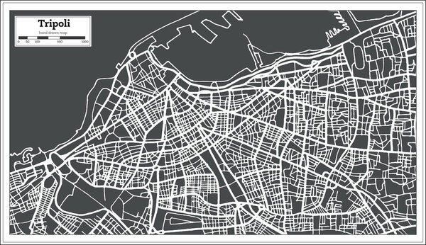 Карта Триполи в стиле ретро
.