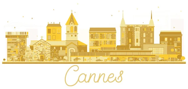 Cannes France silhouette skyline dorée . — Image vectorielle