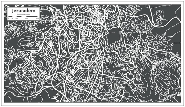 Карта Иерусалима Израиль в стиле ретро . — стоковый вектор