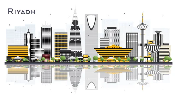 Rijád Saúdská Arábie City Panorama s Gray budov izolované na — Stockový vektor