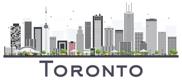 Toronto Canada City Skyline avec des bâtiments de couleur isolés sur Whi — Image vectorielle