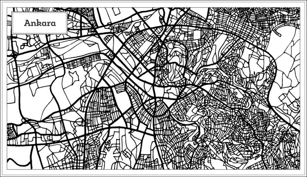 Ancara Turquia mapa em preto e branco . — Vetor de Stock