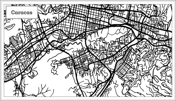 Caracas Venezuela City Map in Black and White Color. — Stock Vector