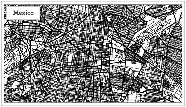 Mexico City Map in Black and White Color. — Stock Vector