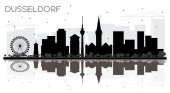 düsseldorf germany city skyline schwarz-weiß silhouette mit 