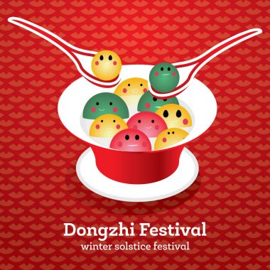 Dong Zhi Çin kış gündönümü Festiva. Tangyuan (tatlı Dumpli