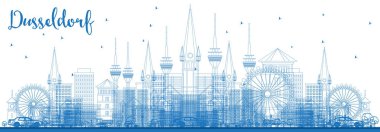 Anahat Dusseldorf Almanya manzarası ile mavi binalar.