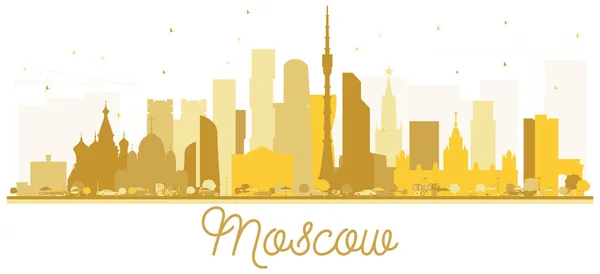 Moscú Rusia Ciudad skyline silueta dorada . — Vector de stock