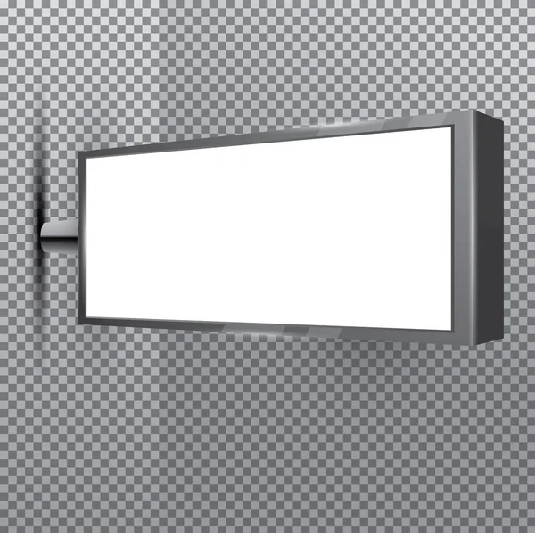 Blank Store White Signboard on Transparent Background. — Stock Vector