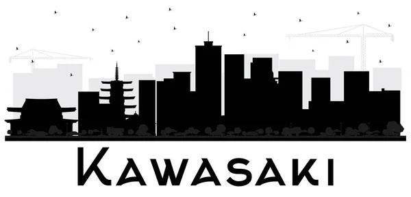 川崎日本都市スカイラインの黒と白のシルエット. — ストックベクタ