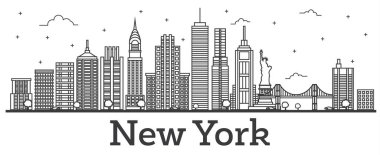 Anahat New York ABD şehir manzarası ile Modern binalar izole