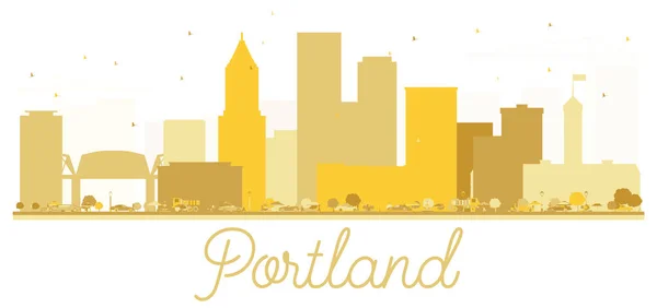 Portland Oregon Usa City skyline arany sziluett. — Stock Vector