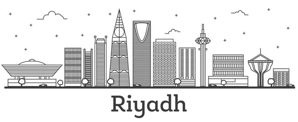 Esquema Riad Arabia Saudita Ciudad Skyline con edificios modernos I — Archivo Imágenes Vectoriales