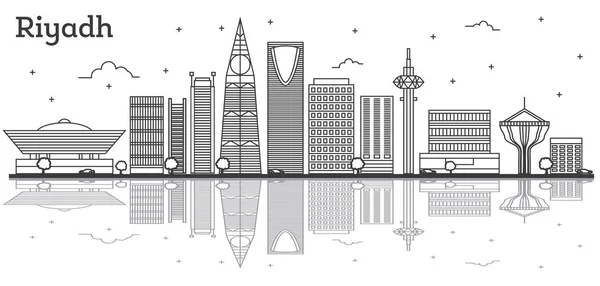 概述利雅得沙特阿拉伯城市天际线与现代大厦 I — 图库矢量图片